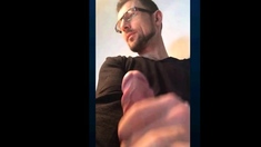 Str8 daddy showing off his cock on cam