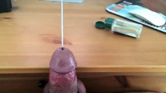 Sounding and cumming through penis plug