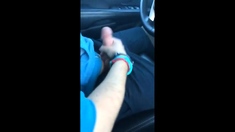 Wanking and cumming in the car with a buddy