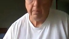 old man jerking his big dick