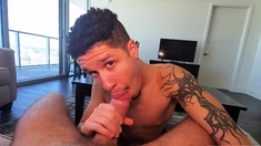 Romeo Davis invites his neighbor Jay Roman inside his room