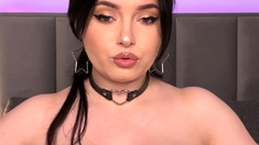 Big boob brunette masturbates on webcam