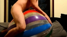 Twink Humping His Big Inflatable Ball