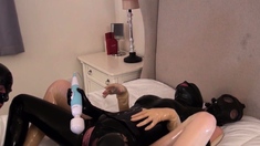 Post op pussy fingering during anal toy sex video