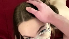 Real blonde amateur giving a POV blowjob