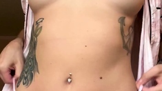 Small titted teen amateur rides dong and she loves it