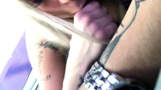 Amateur girlfriend handjob and blowjob with facial