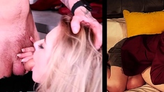 Pigtailed amateur teen blowjob