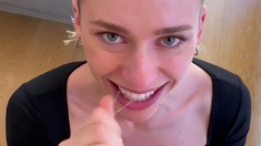 Glam blonde ass cumshot after hardcore anal