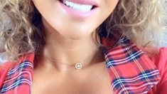 Big Boobed Blonde Masturbates With A Dildo In The Bathroom