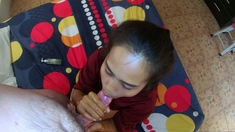 Big booty Thai GF plays pool and blowjob