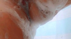 Amateur shower and masturbation