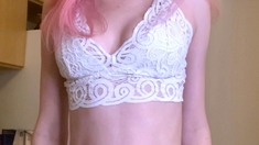 Petite amateur redheaded teen pisses and sucks cock