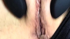 Close up pussy gape and toy