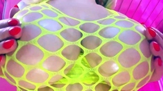 Violet Doll - Neon Fishnet Body Worship