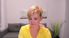 Very pretty slim blonde webcam milf solo tease