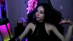 Cute Curly Brunette Solo Webcam Masturbation