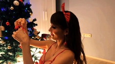 Cute curly brunette solo webcam masturbation