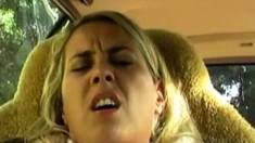 Blonde Car Masturbate