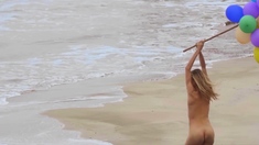 Sexy Naked Milf Playing With Her Baloons