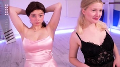 Lesbian with big boobs fucks her blonde sexy GF