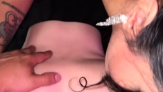 I give my boyfriend one more pussy - amateur threesome with